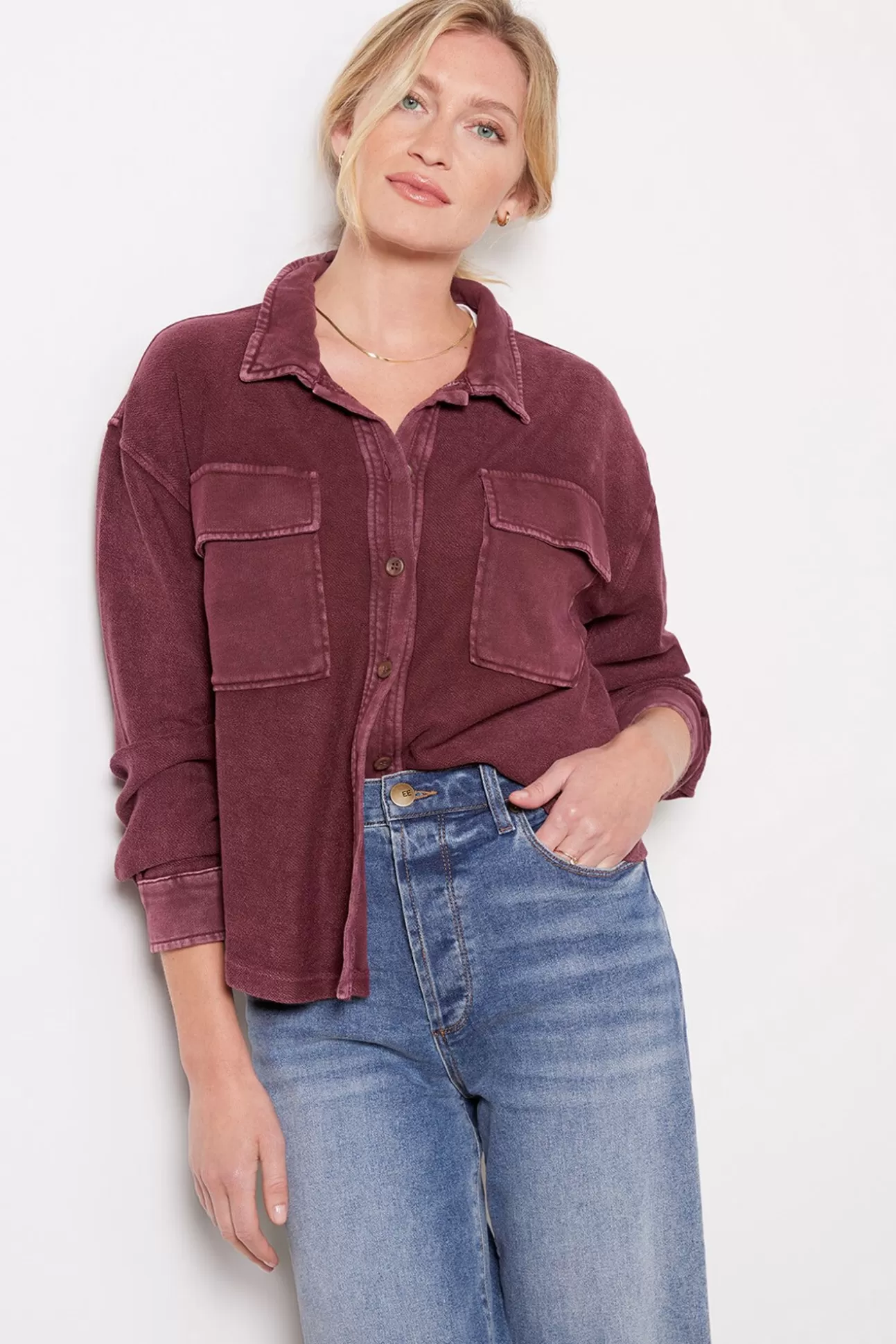 Evy Button Down Sweatshirt^EVEREVE Store
