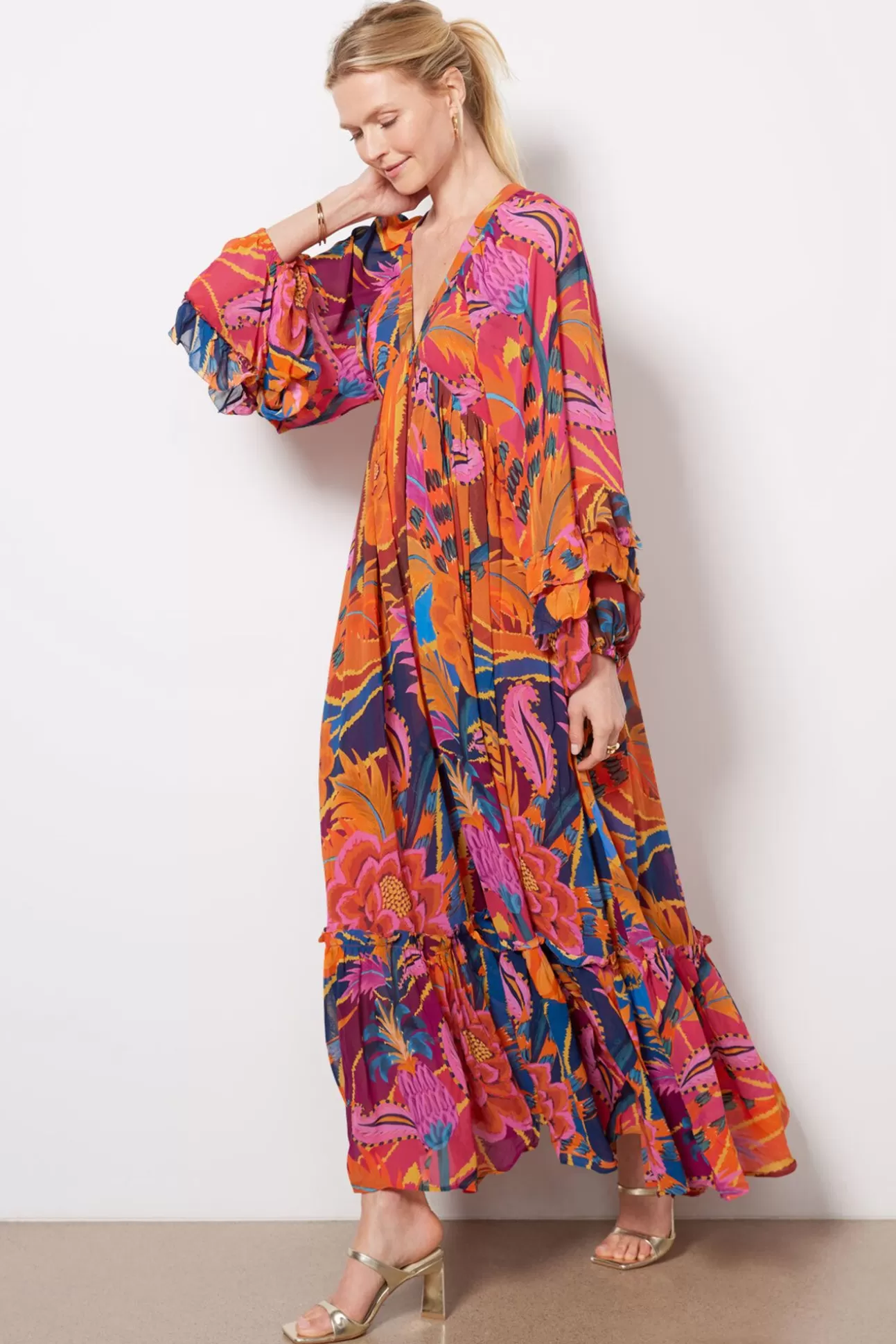 Vintage Wave Long Sleeve Maxi Dress^FARM RIO Fashion