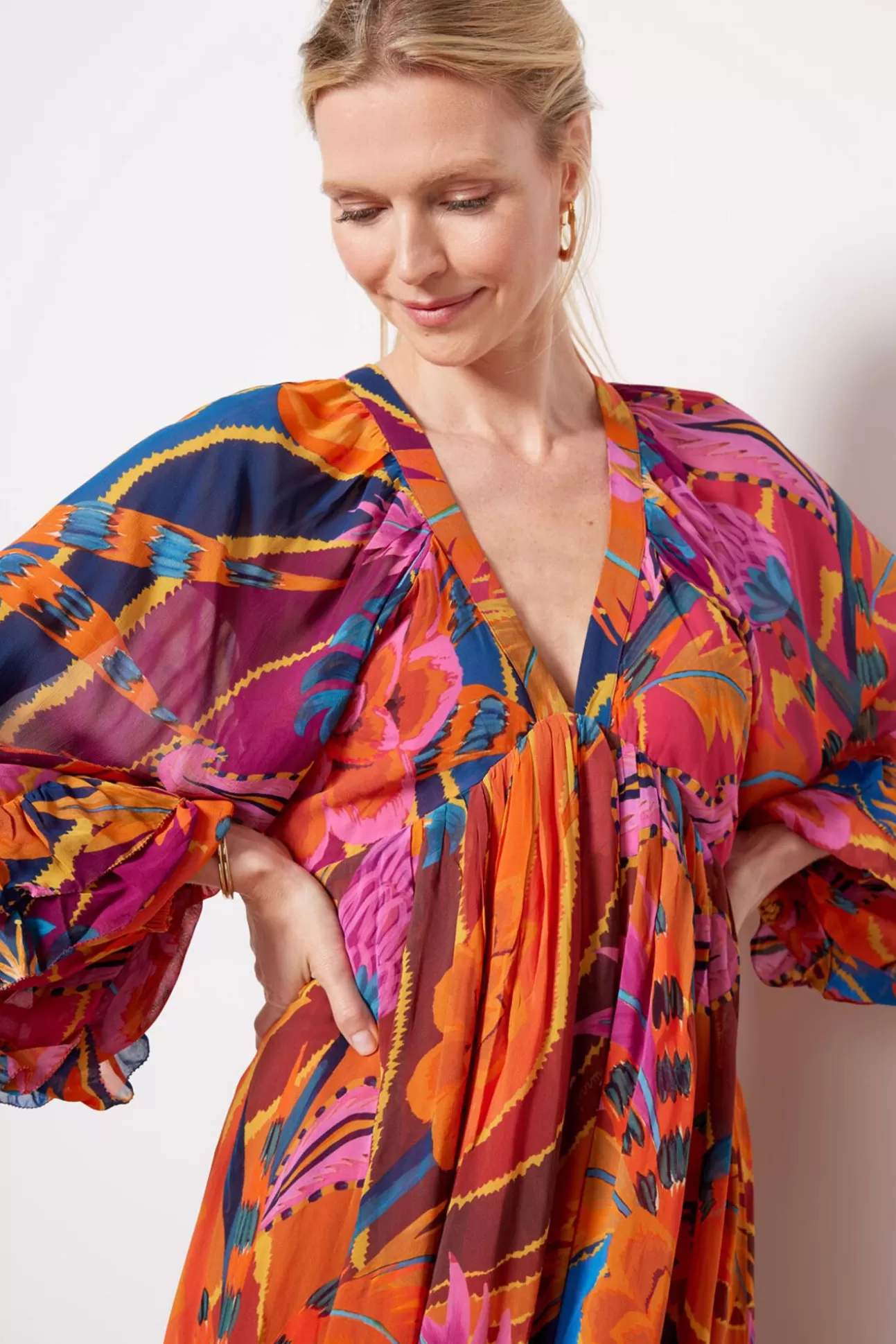 Vintage Wave Long Sleeve Maxi Dress^FARM RIO Fashion