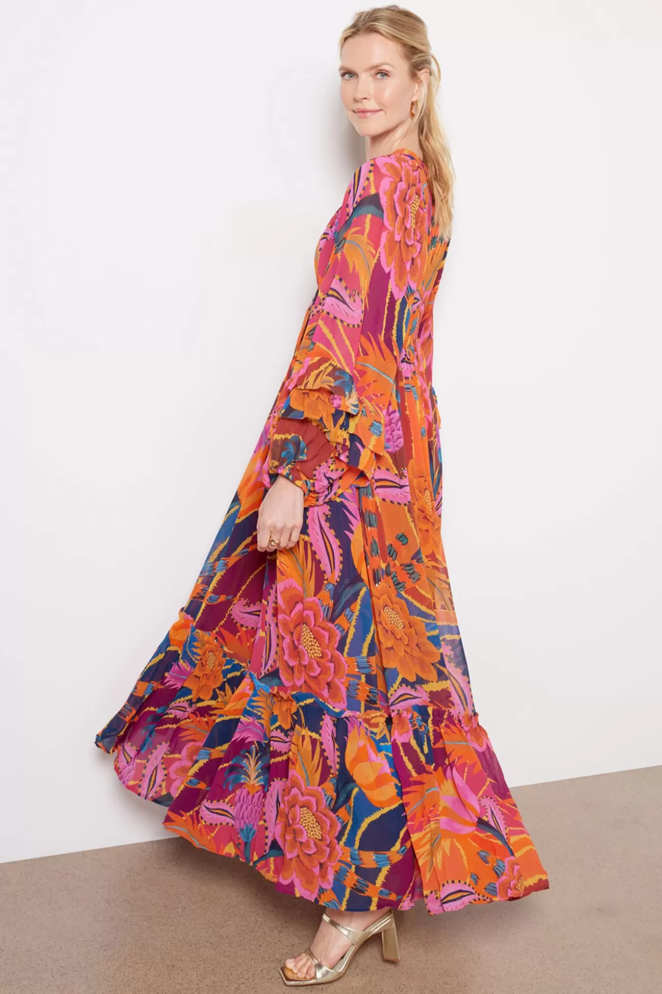 Vintage Wave Long Sleeve Maxi Dress^FARM RIO Fashion